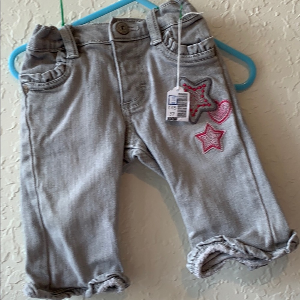 Grey Jeans w Heart Pockets